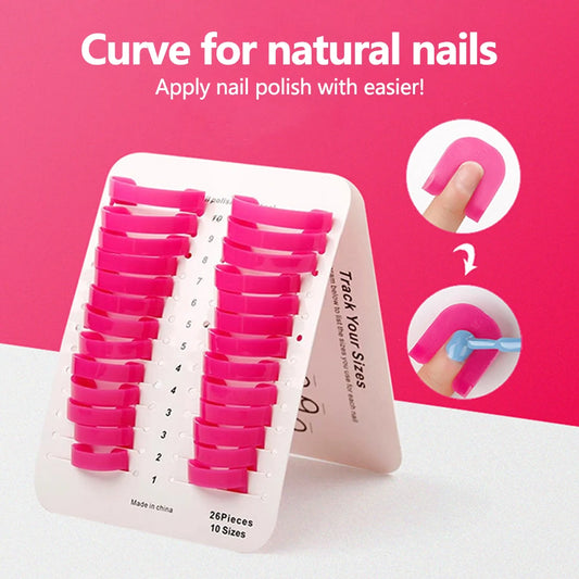 LINMANDA 26Pcs Nail Polish Protector for Fingers Nail Polish Guard Soft Plastic U Shield Skin Cuticle Protector Nail Art Tools
