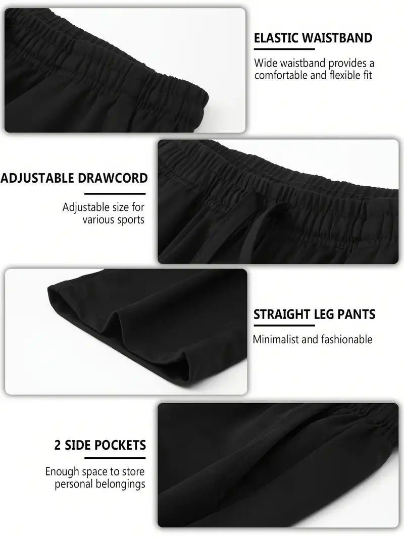 Women's soft ice silk wide leg pants High waist loose comfortable straight leg casual pants suitable for outdoor black pants